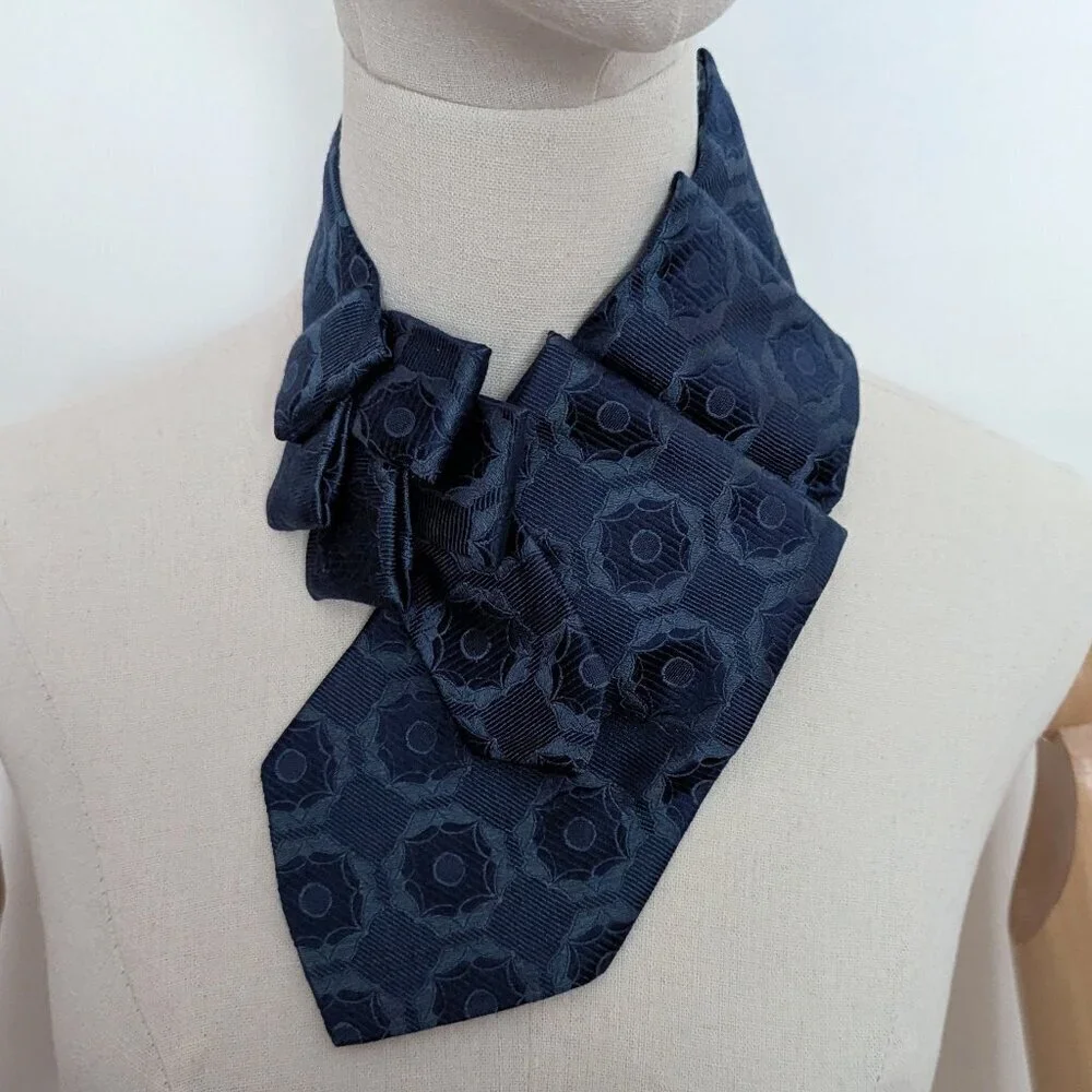 NWT Ogsplosh Vintage Handcrafted Ascot Tie Royal Blue 70'S Style